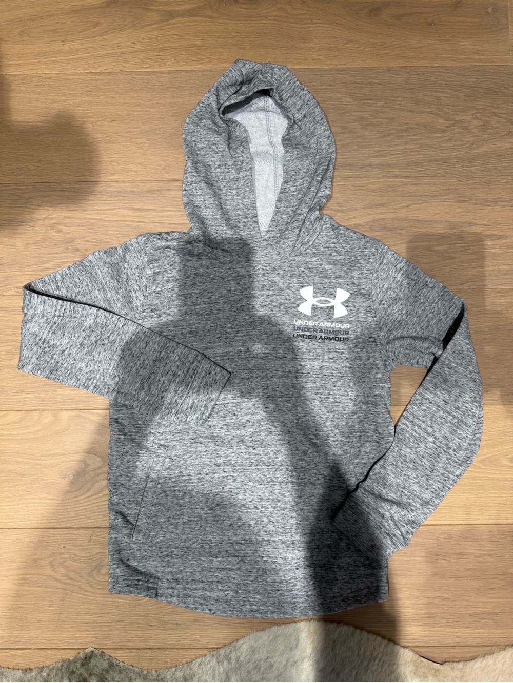 Under Armour Youth Gray Marled Hooded Pullover